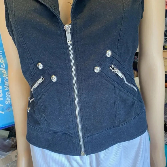 Twentyone Motorcycles Jacket Lady M CottonBlend Breathable Black Sleeveless Goth - Picture 6 of 12